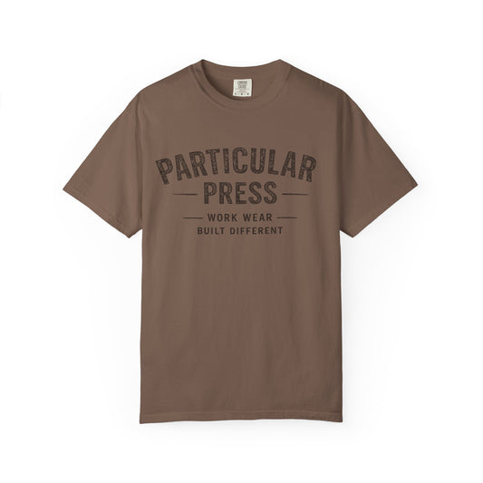 Work Wear Built Different garment-dyed graphic T-shirt in Blue Spruce