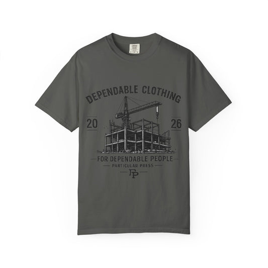 Dependable Clothing construction crane graphic T-shirt in Granite