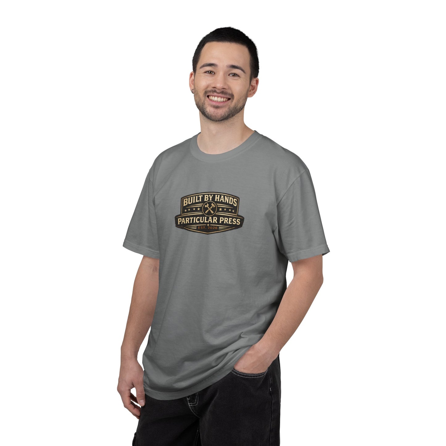 Built By Hands T-Shirt — 'Built by Hands, Backed by Experience' Vintage Workwear Tee