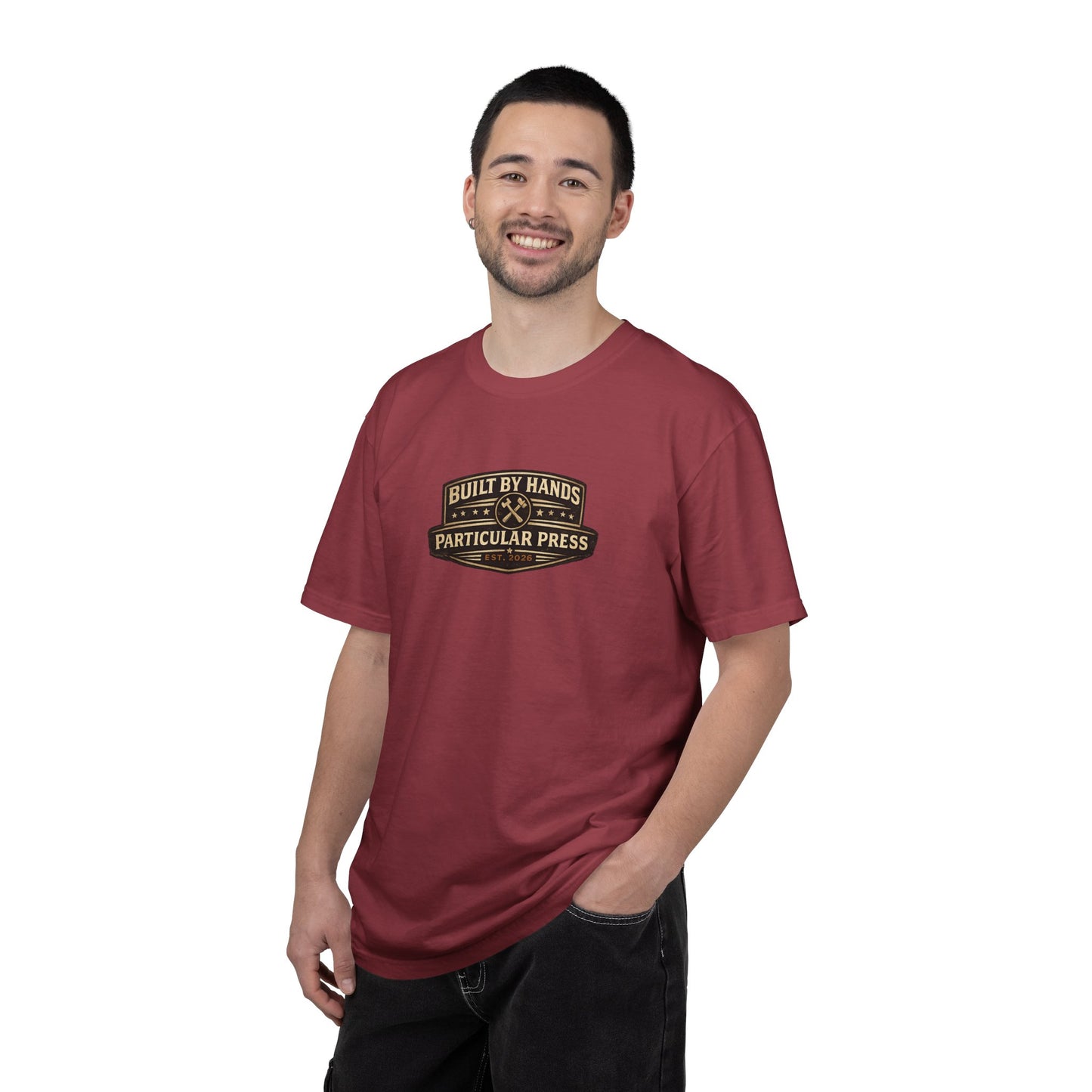 Built By Hands T-Shirt — 'Built by Hands, Backed by Experience' Vintage Workwear Tee
