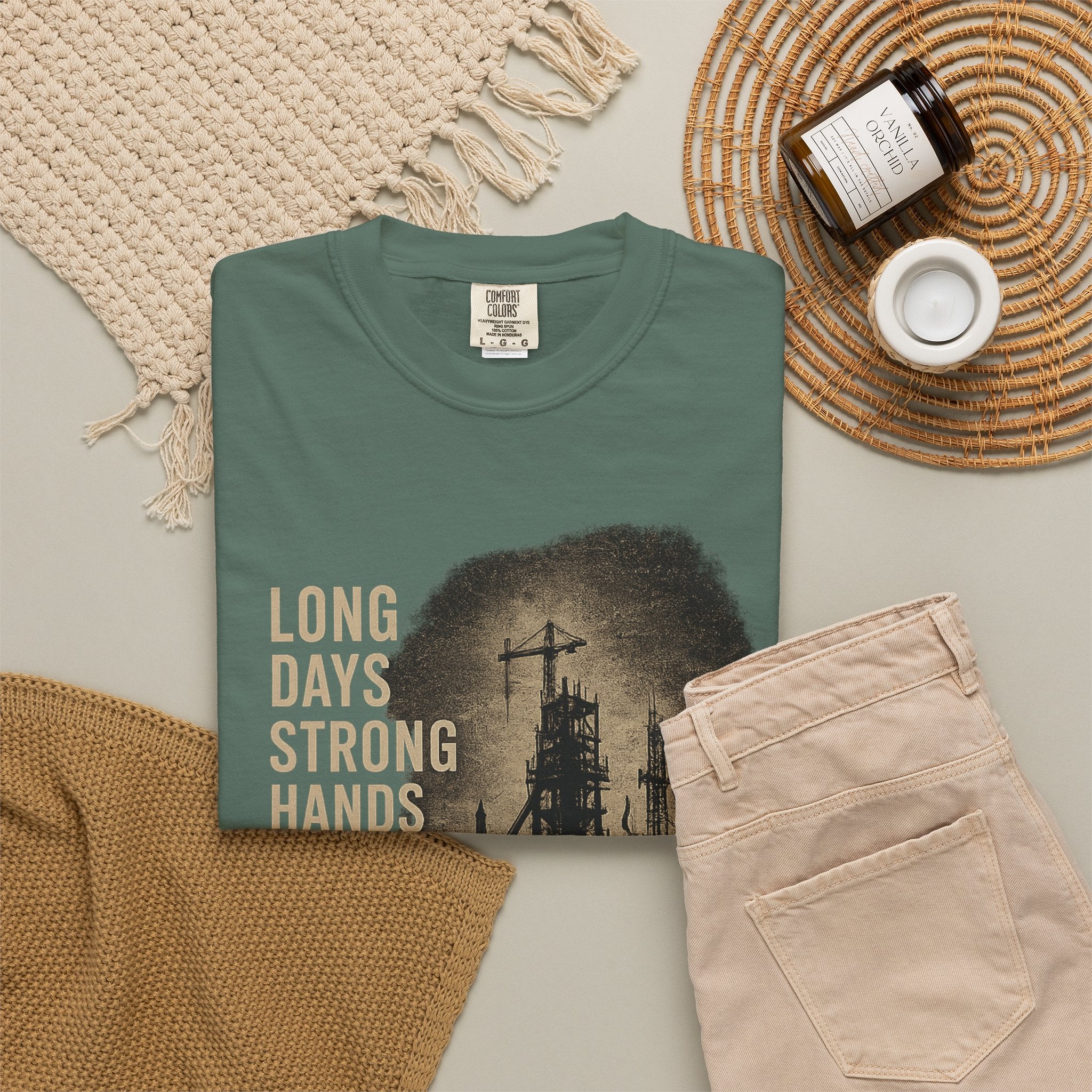 Long Days Strong Hands Graphic T-Shirt