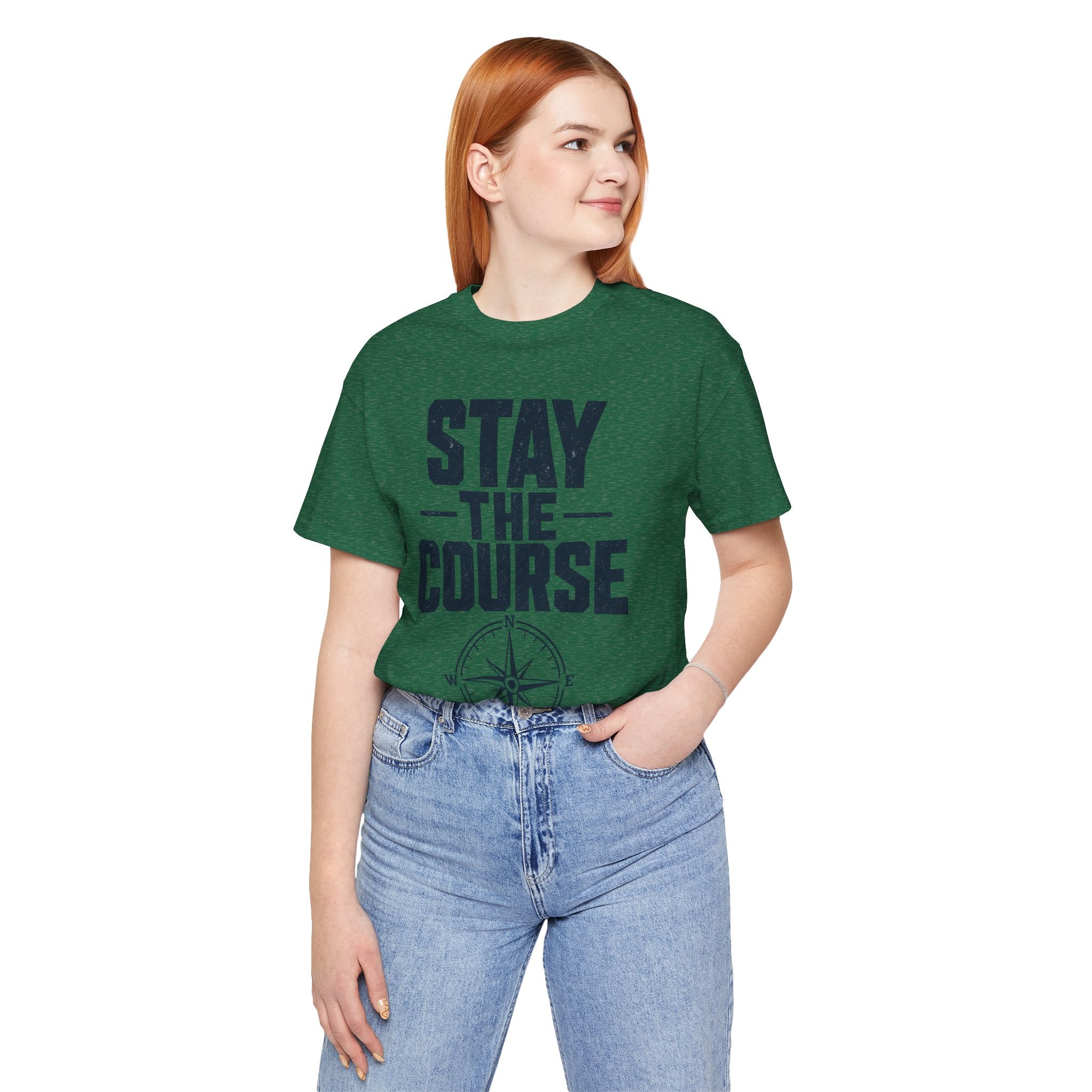 Stay The Course Motivational Tee | Hard Work Graphic Shirt for Men