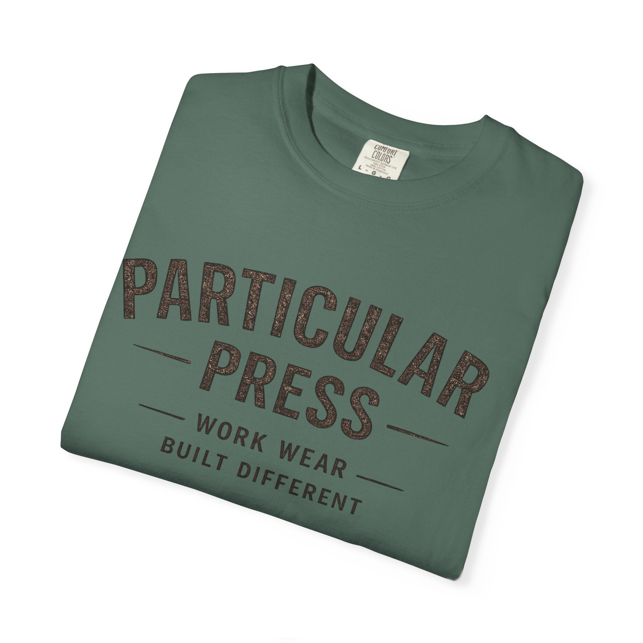 Particular Press 'Work Wear Built Different' Garment-Dyed T-Shirt