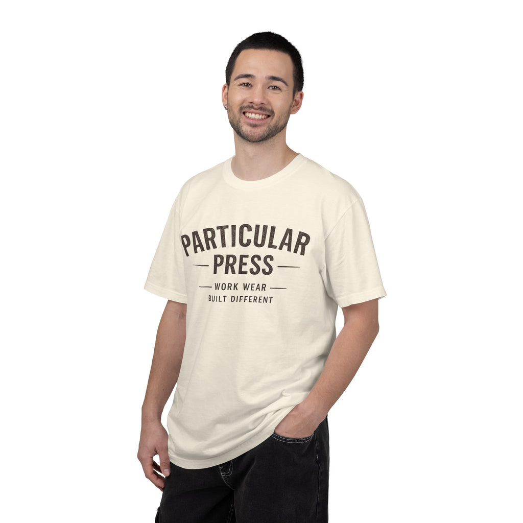 Particular Press 'Work Wear Built Different' Garment-Dyed T-Shirt