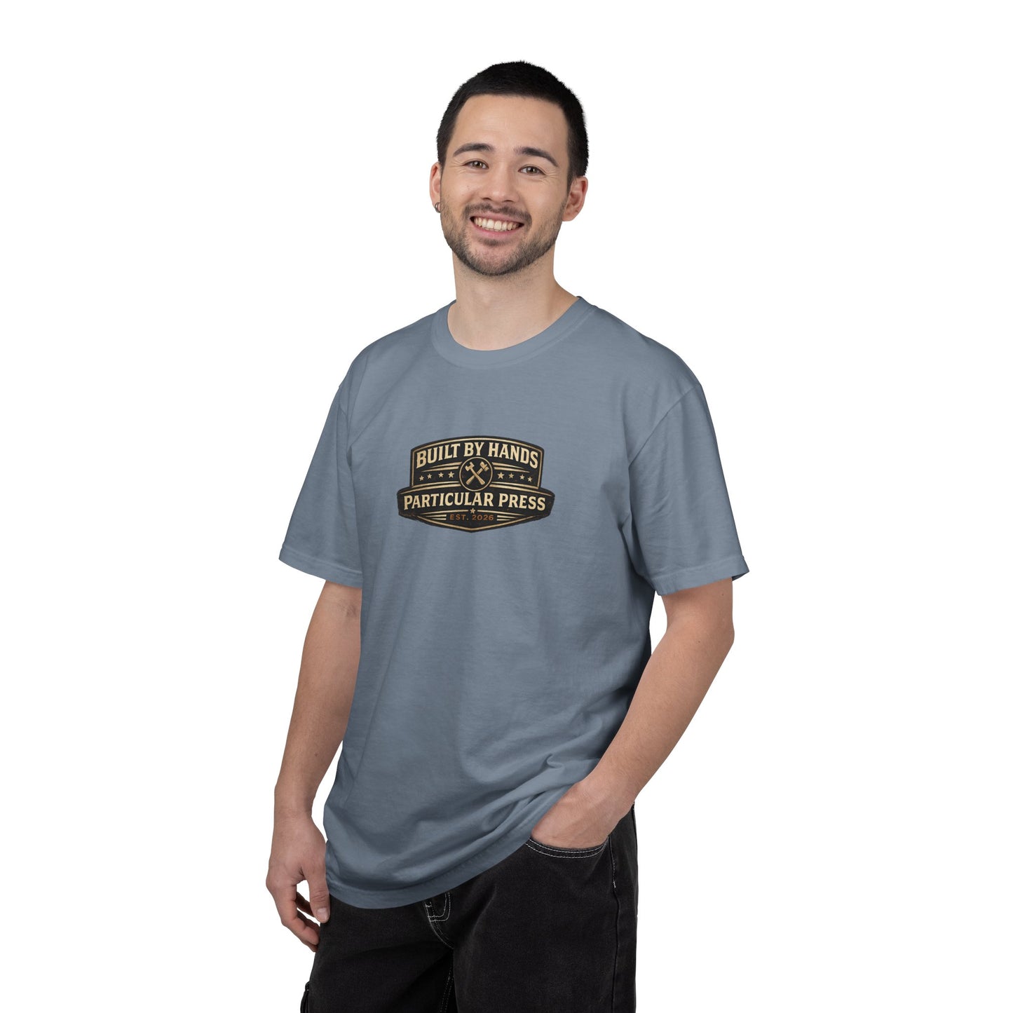 Built By Hands T-Shirt — 'Built by Hands, Backed by Experience' Vintage Workwear Tee