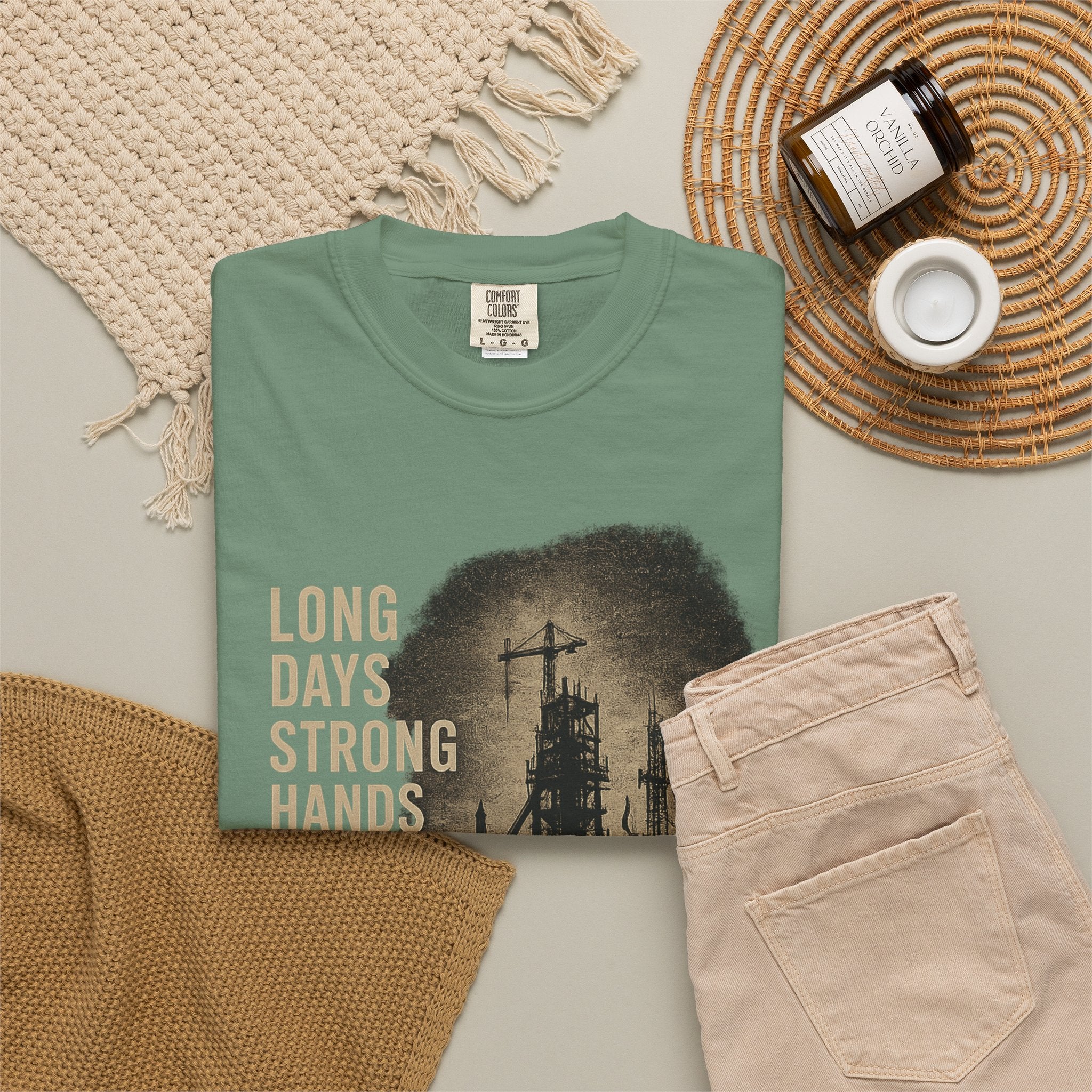 Long Days Strong Hands Graphic T-Shirt