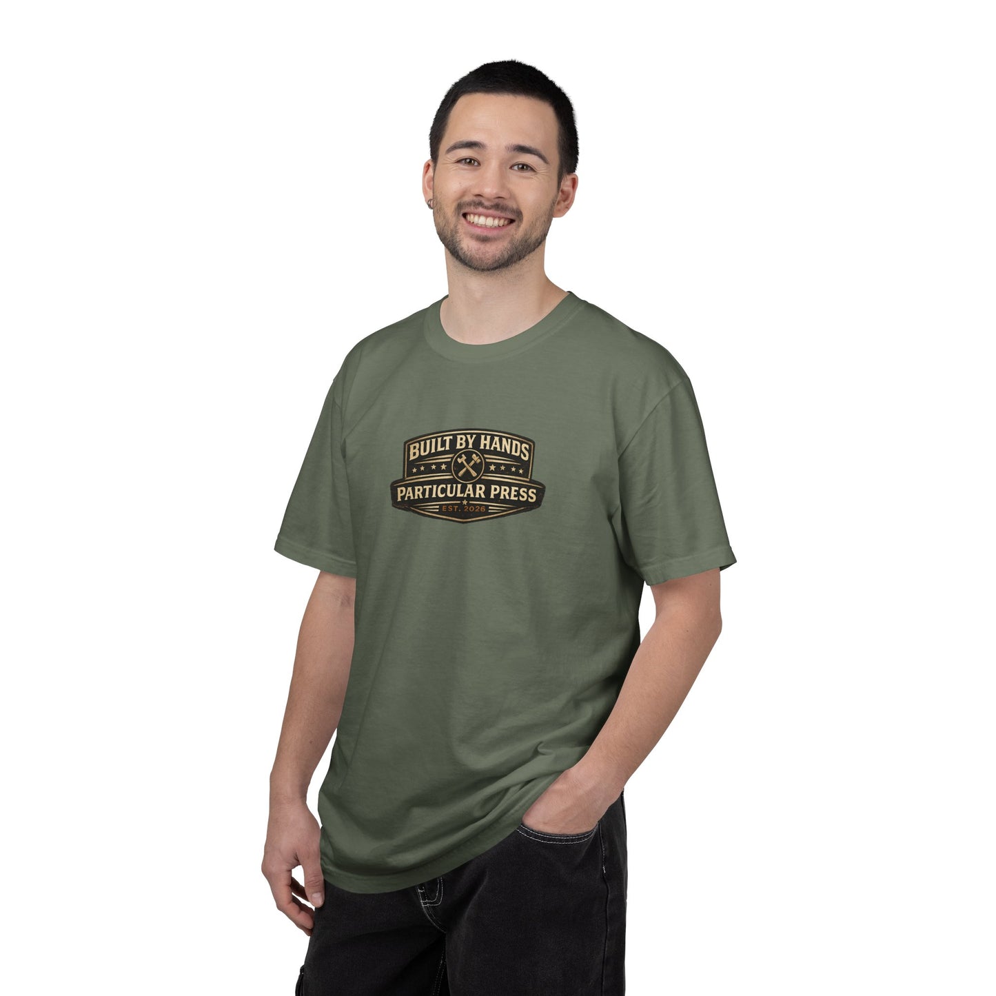 Built By Hands T-Shirt — 'Built by Hands, Backed by Experience' Vintage Workwear Tee